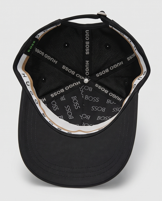 Gorra Hugo Boss Stripe Signature Negra Bordado Dorado