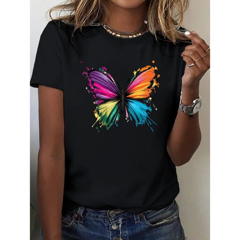 CAMISETA LARGA MUJER - MARIPOSA