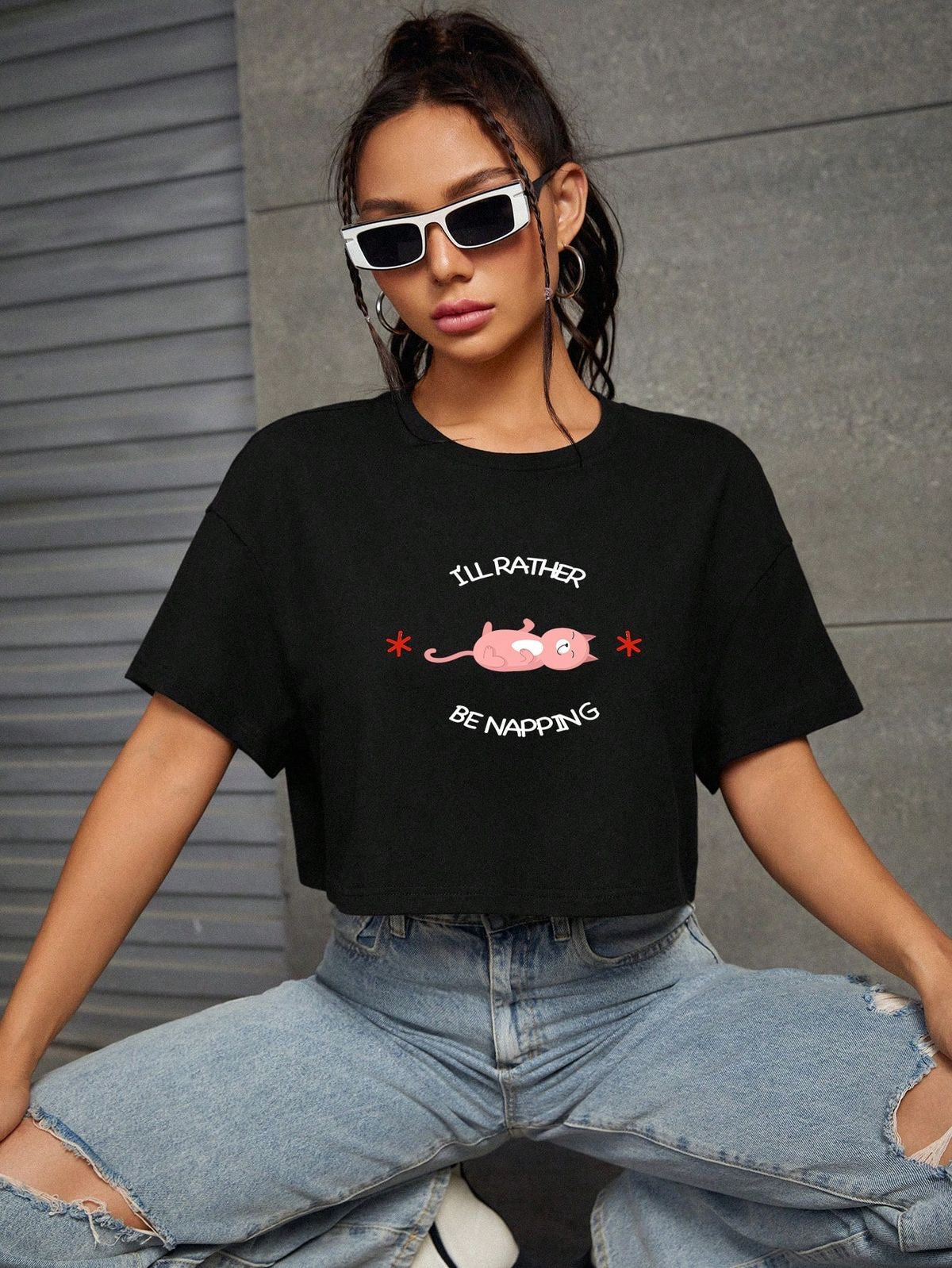 CAMISETA CORTA MUJER -
ILL RATHER