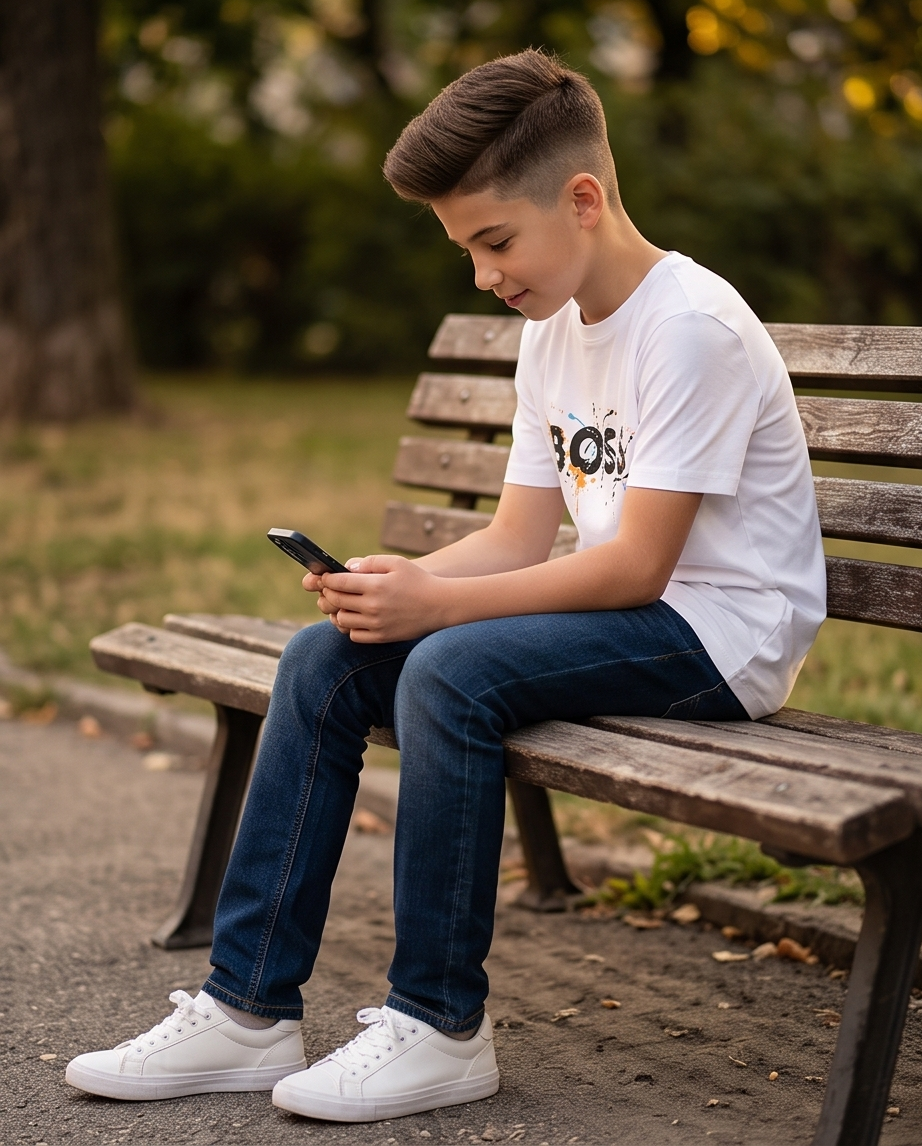 Camiseta Hugo Boss Logo Splash Pintura Blanca Niño - Niños Oversize