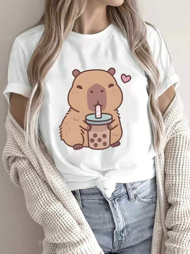 CAMISETA LARGA MUJER - CAPIBARA