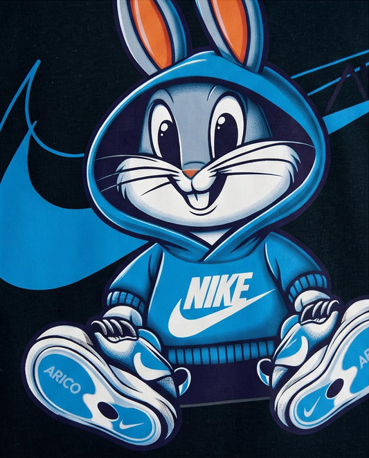 Camiseta Bugs Bunny Nike Azul Negra - Detalle gráfico