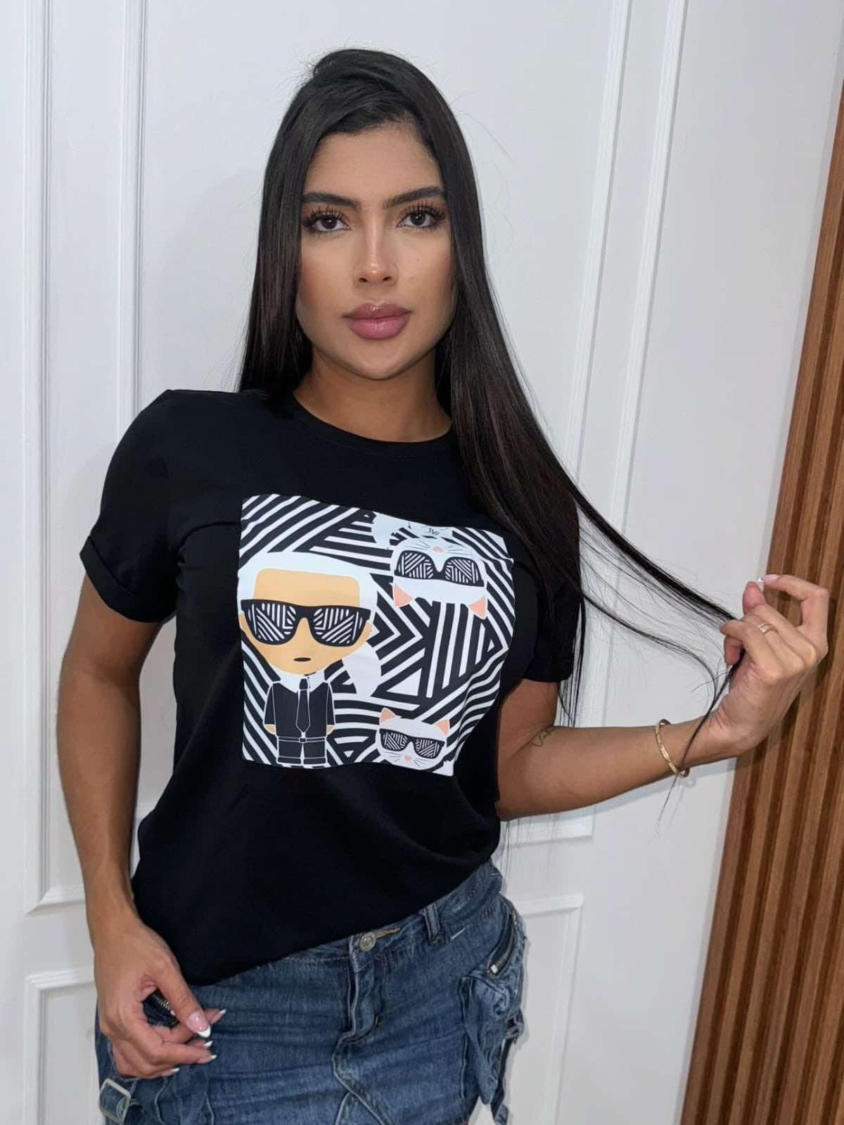 CAMISETA LARGA MUJER - KARL LAGERFELD