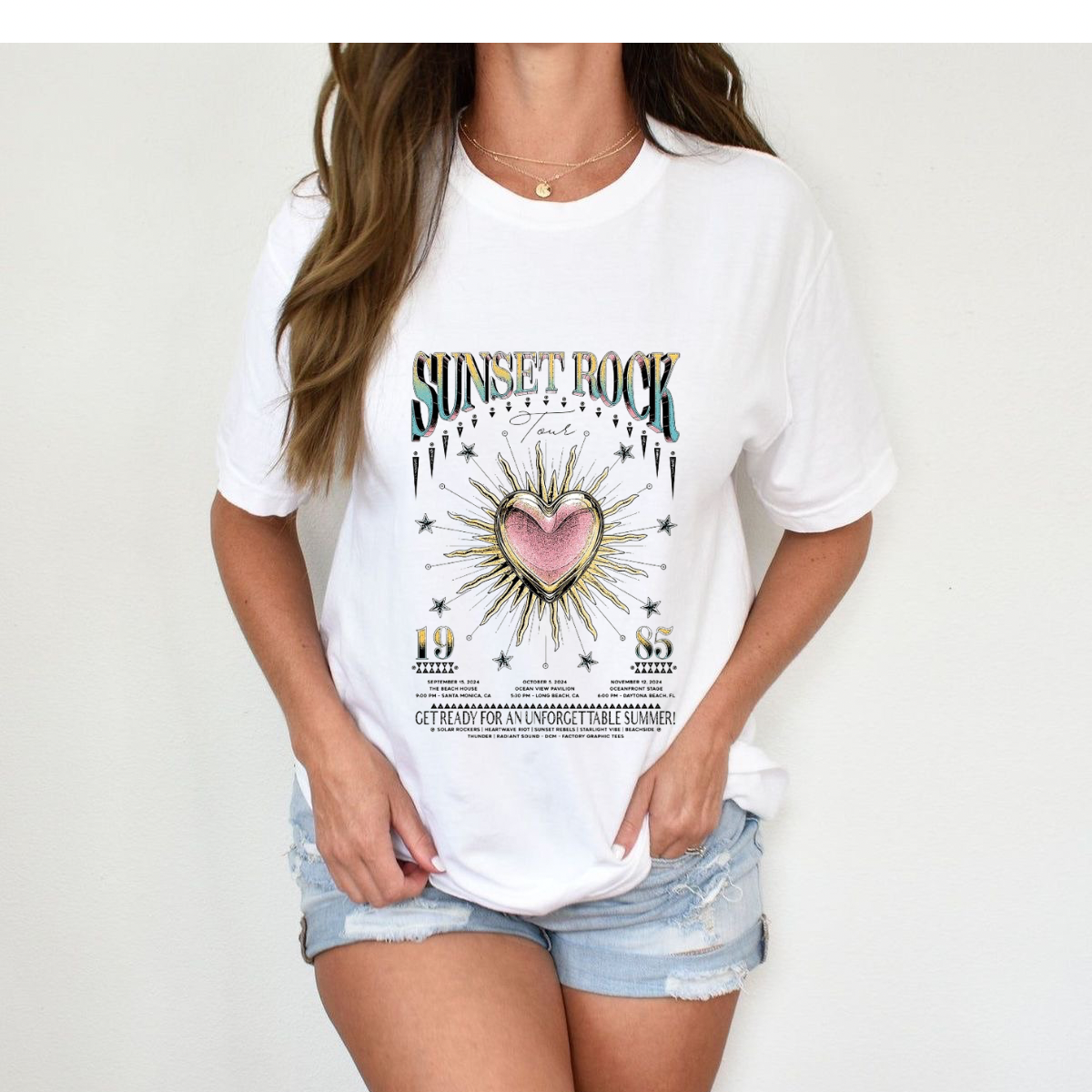 CAMISETA LARGA MUJER - SUNSET ROCK