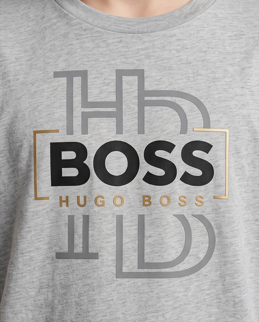 Camiseta Hugo Boss HB Monogram Oversize Niños Verde Seco - Detalle estampado