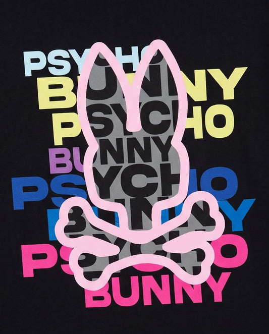 Detalle estampado Psycho Bunny Wordmark Stack Multicolor