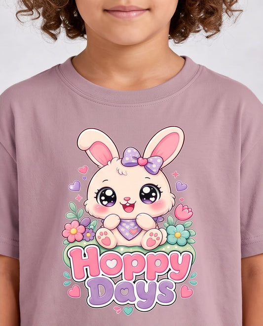 Detalle de estampado conejita Hoppy Days Rosa Vieja