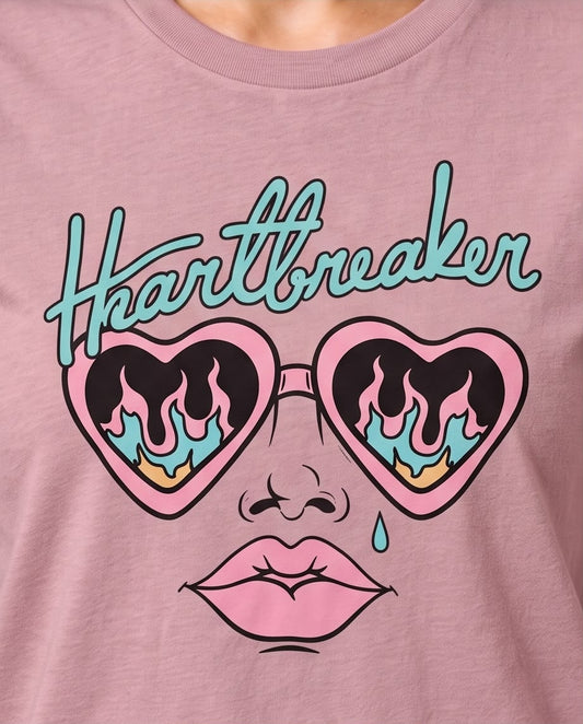 Camiseta rosa viejo Heartbreaker, vista frontal