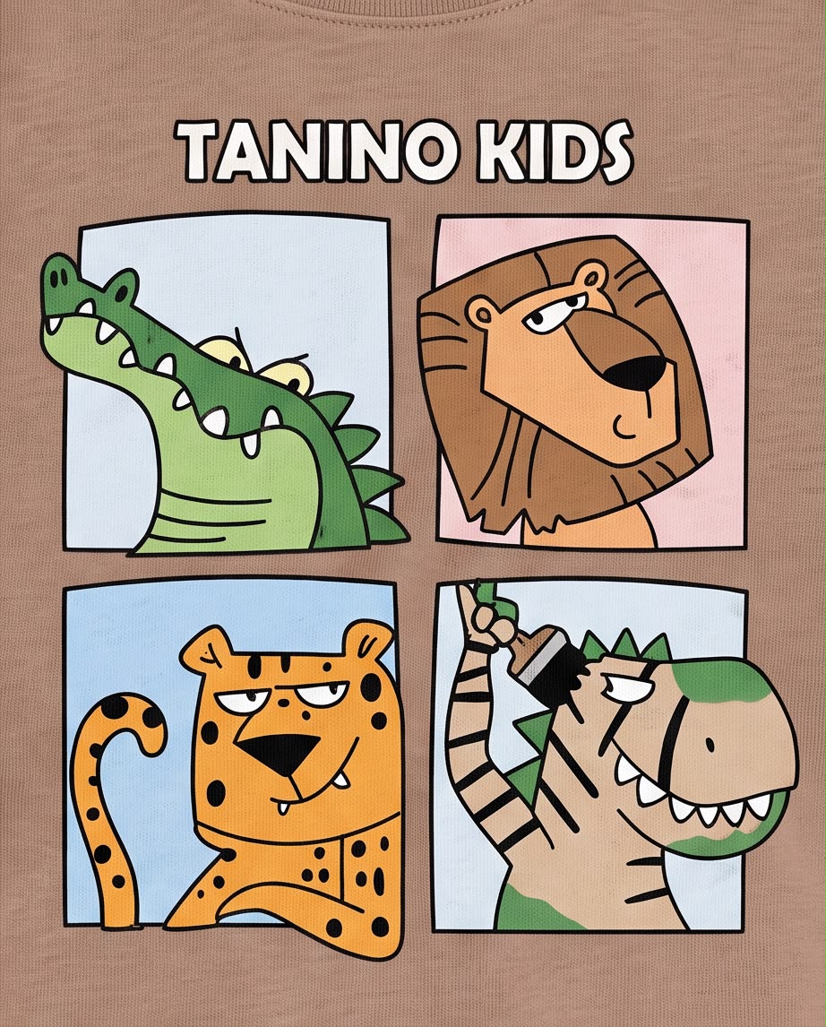 Camiseta Niño Tanino Kids Animales Camel Semi Oversize