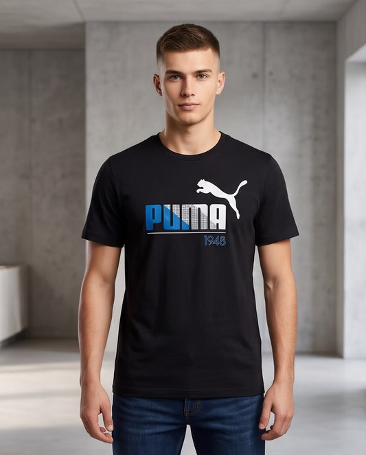 Camiseta Negra PUMA 1948 Azul y Blanco Regular Fit