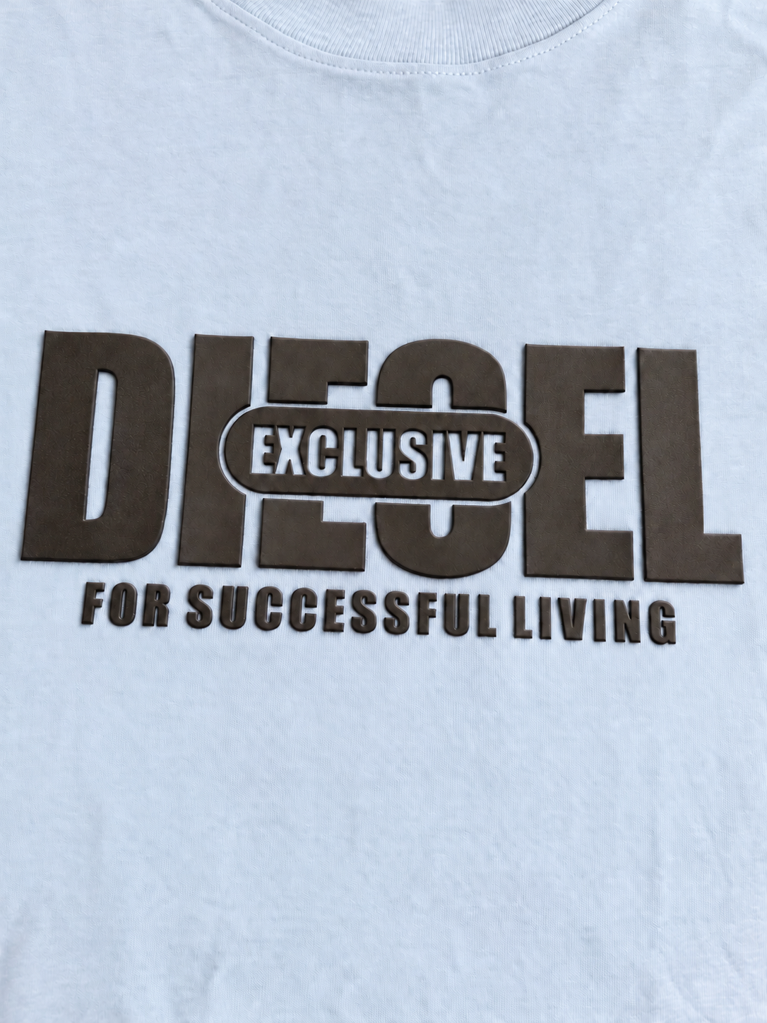 Camiseta Azul Diesel Exclusive Logo Negro – Regular Fit Hombre