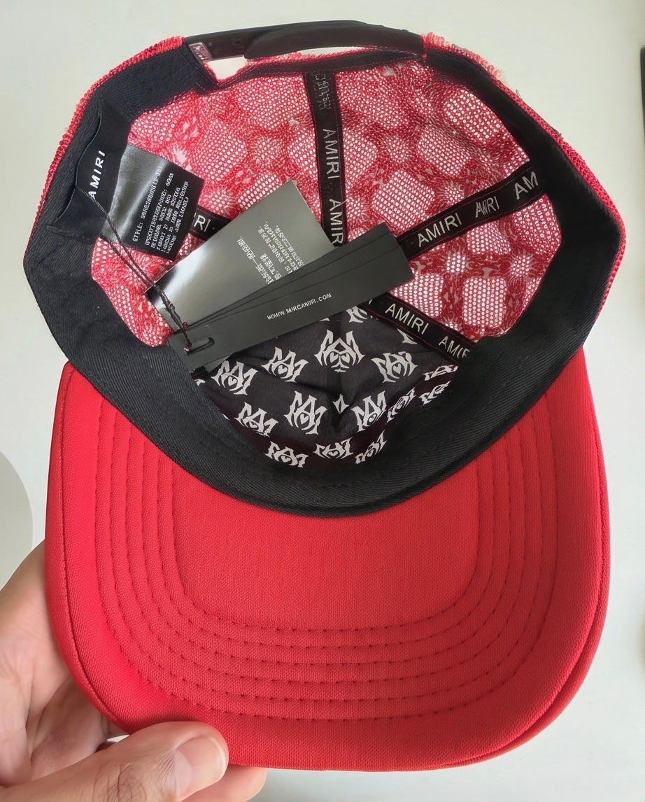Gorra Amiri MA Trucker Blanco Rojo