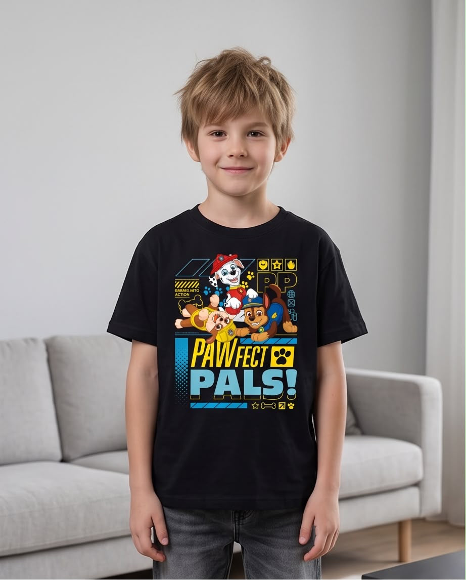 Camiseta Paw Patrol Pawfect Pals Negra - Niños Oversize