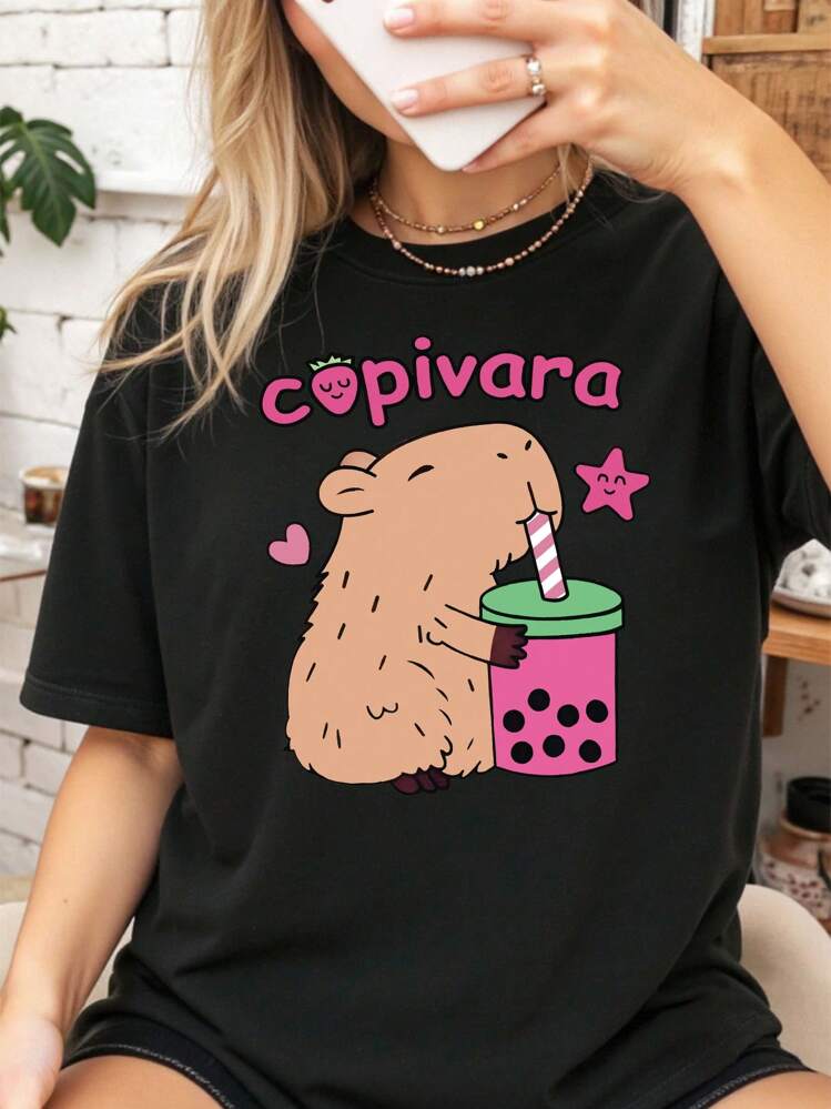 CAMISETA LARGA MUJER - CAPIVARA