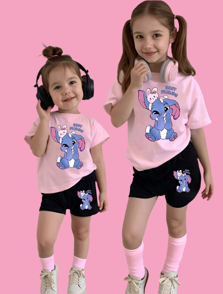 CONJUNTO CAMISETA+PANTALONETA STITCH