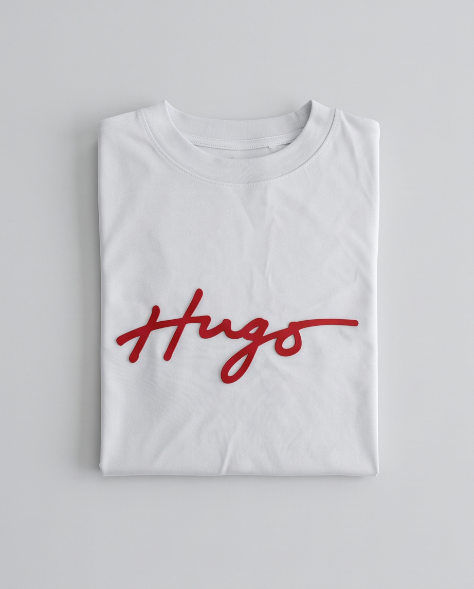 Camiseta Blanca Hugo Boss Firma Rojo – Regular Fit Hombre