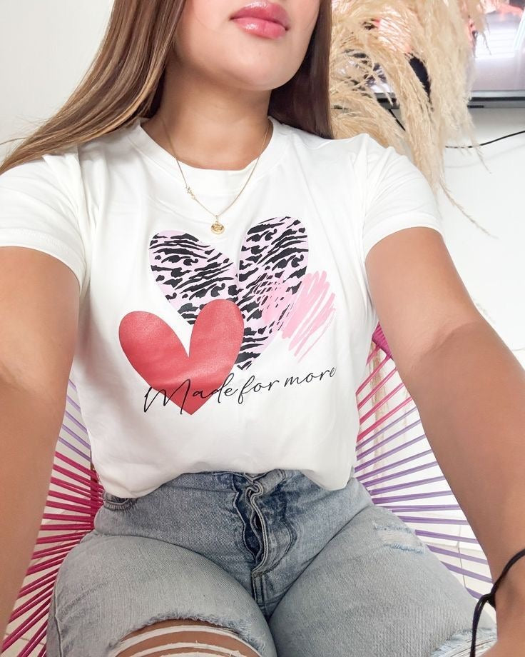 CAMISETA LARGA MUJER - CORAZONES