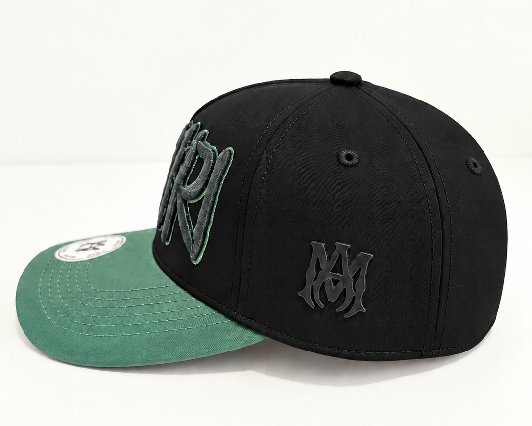 Gorra Amiri Logo Bicolor - Structured Poliéster Bordado Alto Relieve Ajustable