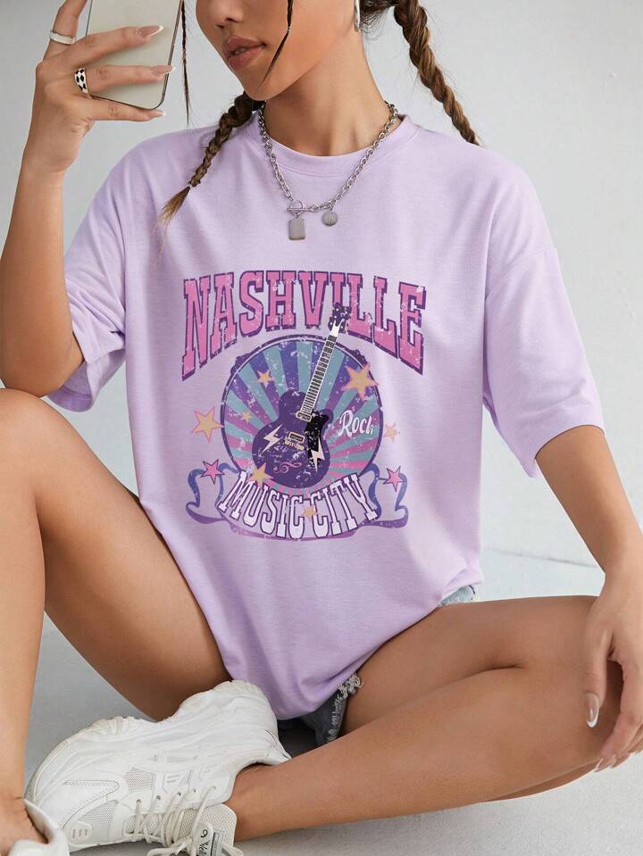 CAMISETA LARGA MUJER - NASHVILLE
