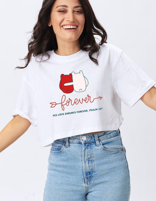 CAMISETA CORTA MUJER -
 FOREVER