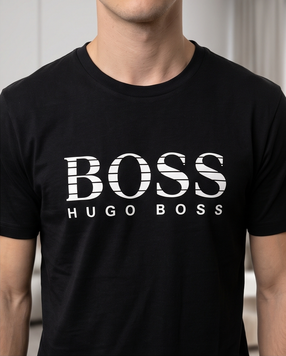Camiseta Hugo Boss Logo Negro – Regular Fit Hombre