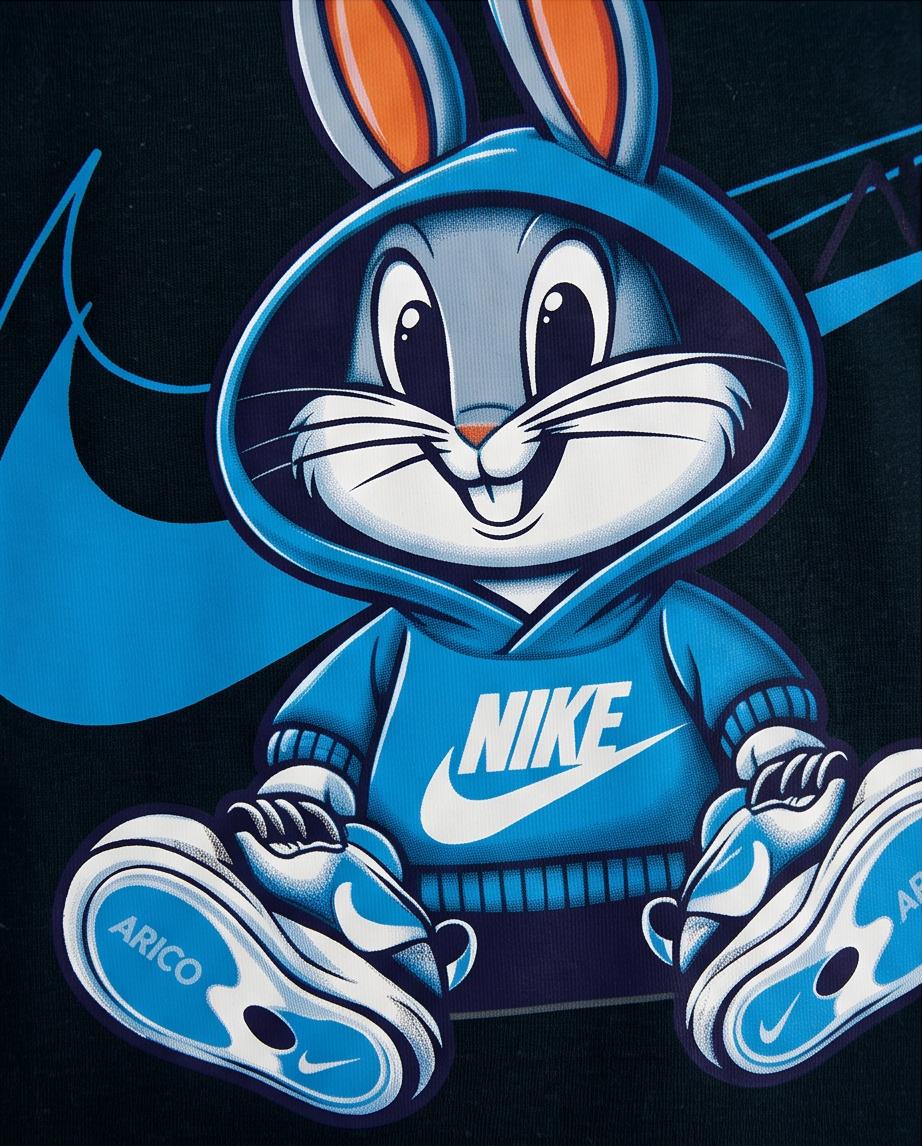 Camiseta Bugs Bunny Nike Azul Negra - Detalle gráfico