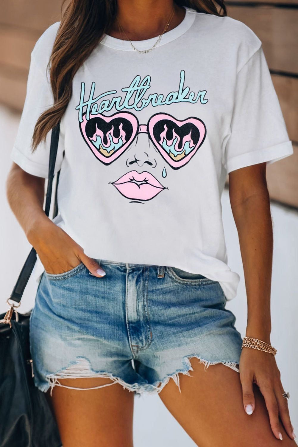 CAMISETA LARGA MUJER - HEARTTREAKER