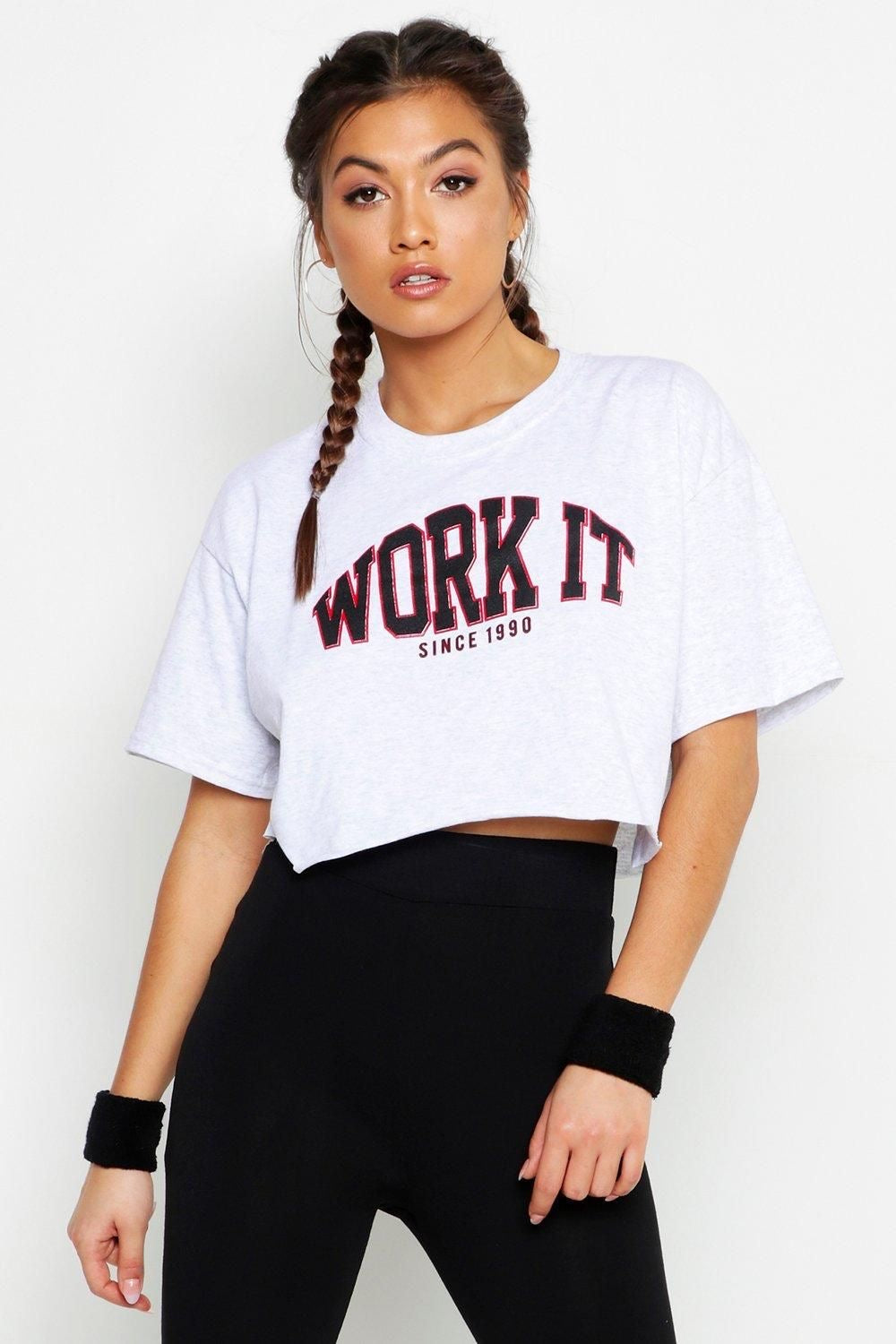 CAMISETA CORTA MUJER -
 WORK IT
