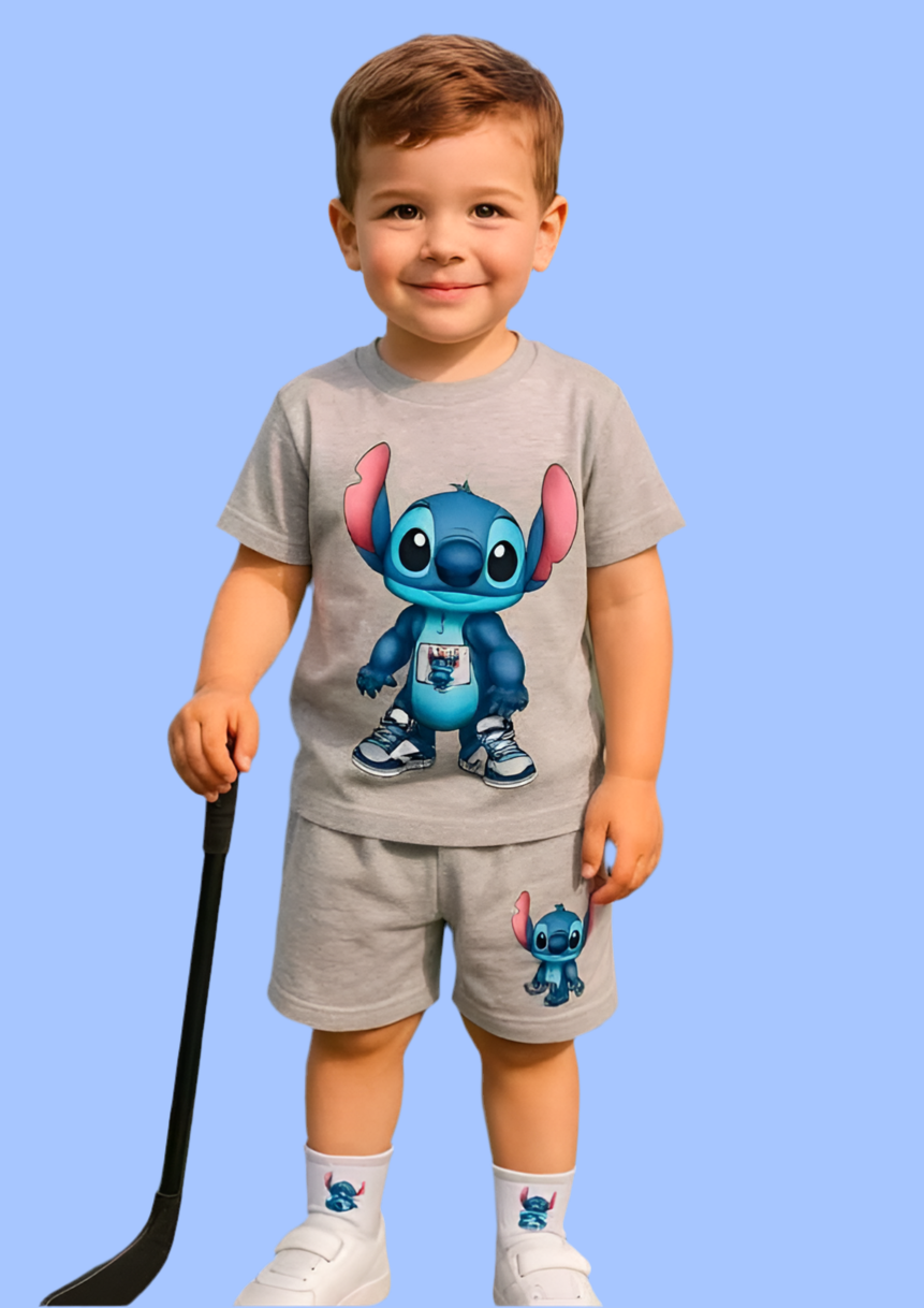 CONJUNTO CAMISETA+PANTALONETA STITCH