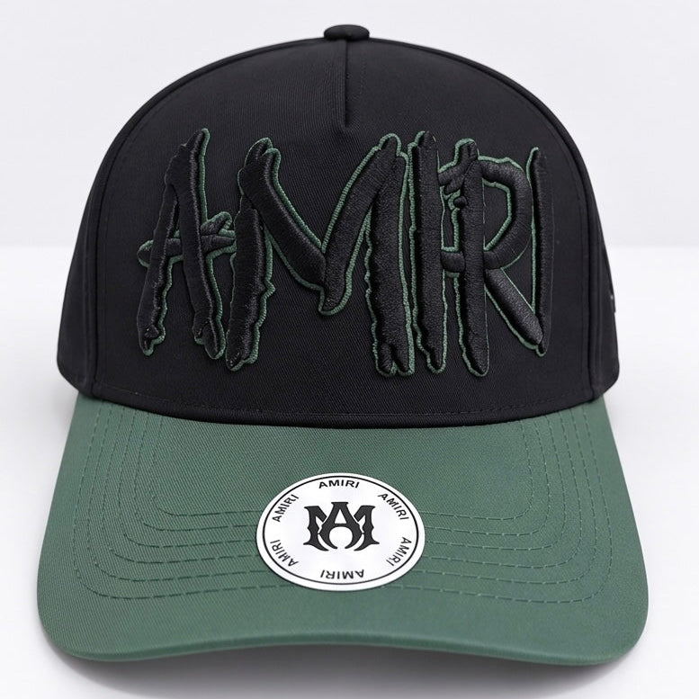 Gorra Amiri Logo Bicolor - Structured Poliéster Bordado Alto Relieve Ajustable