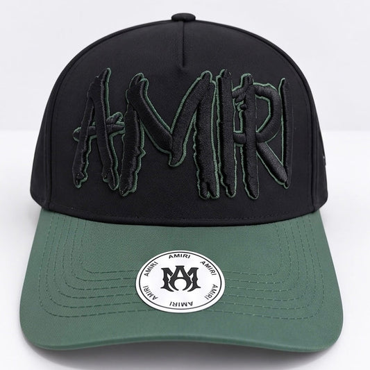 Gorra Amiri Logo Bicolor - Structured Poliéster Bordado Alto Relieve Ajustable