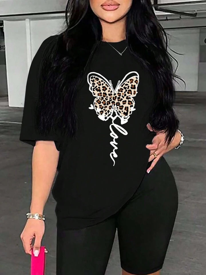 CAMISETA LARGA MUJER - MARIPOSA LOVE