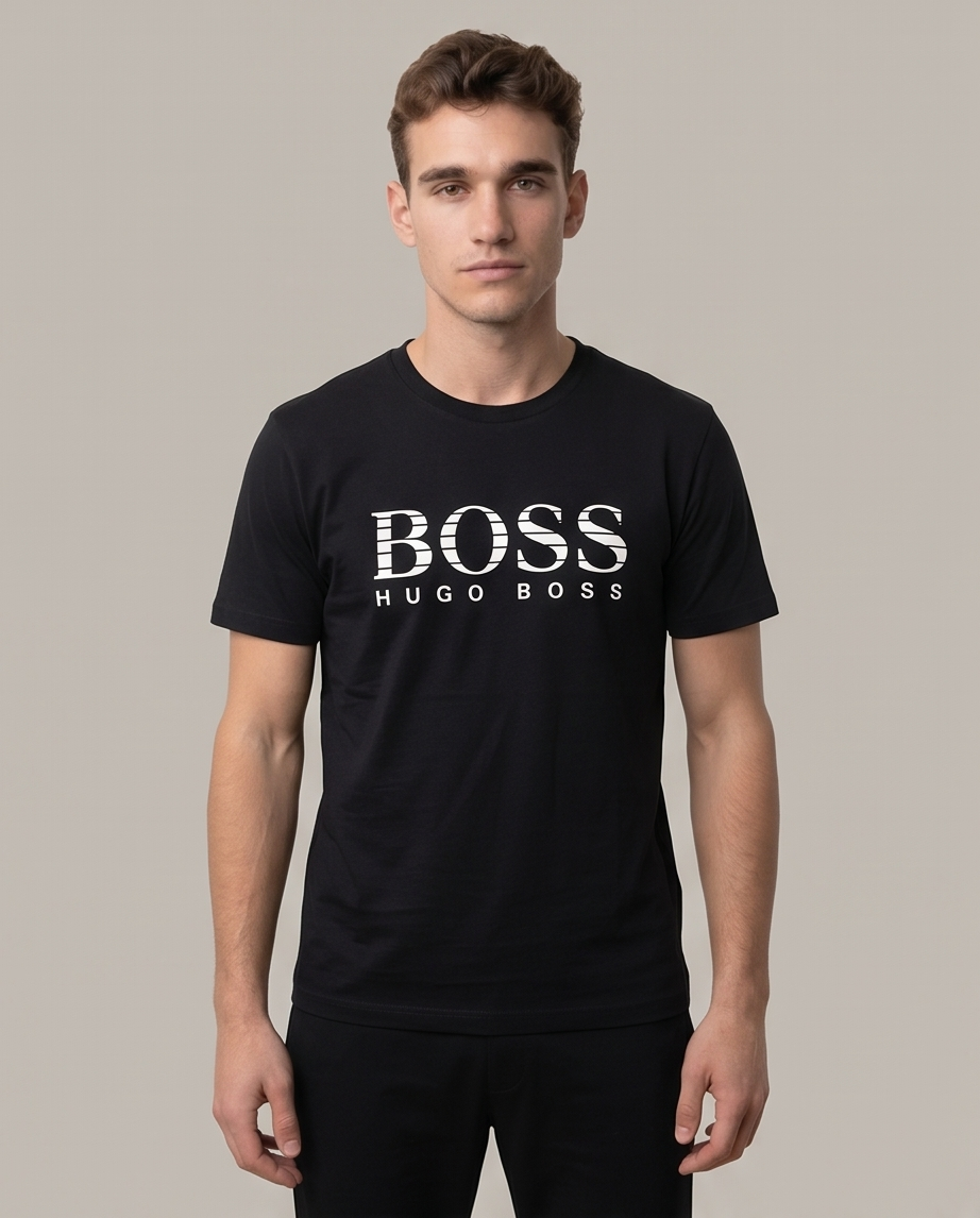 Camiseta Hugo Boss Logo Negro – Regular Fit Hombre