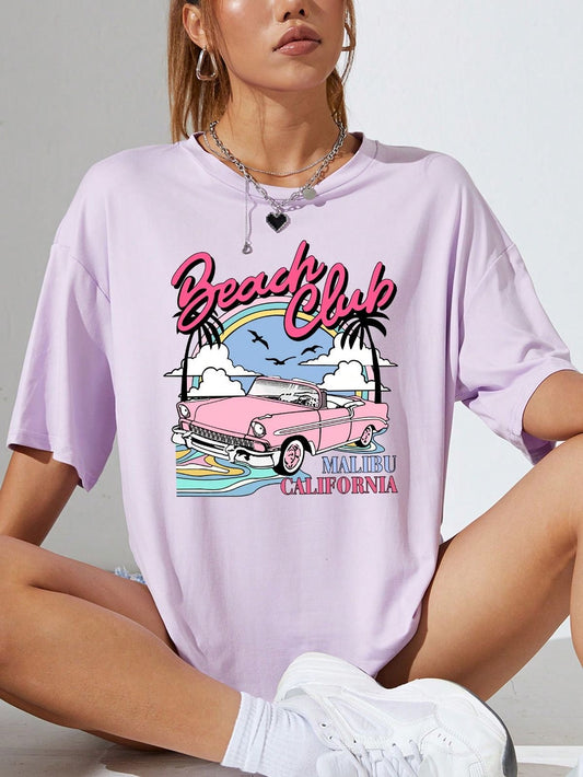 CAMISETA LARGA MUJER - BEACH CLUB