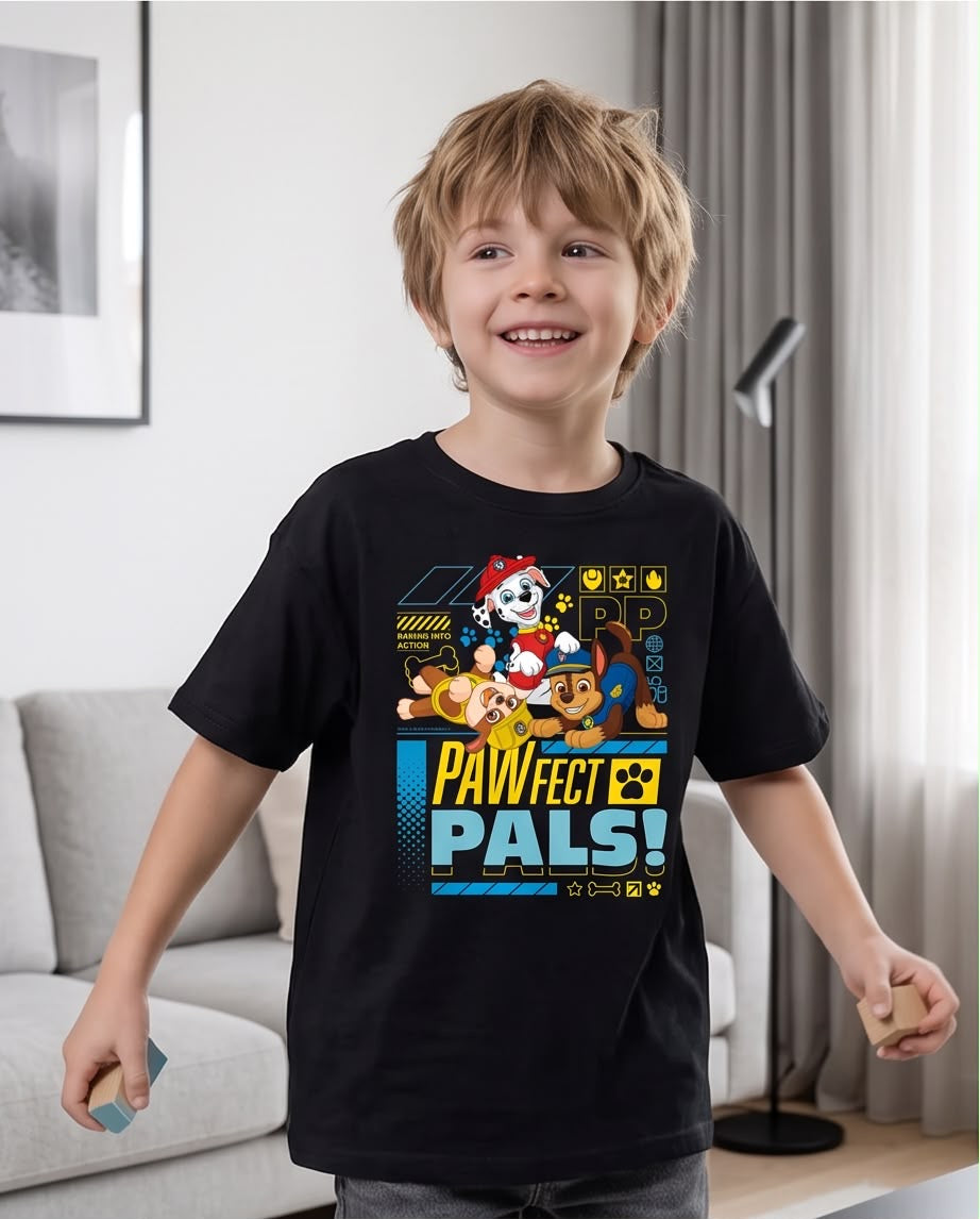 Camiseta Paw Patrol Pawfect Pals Negra - Niños Oversize