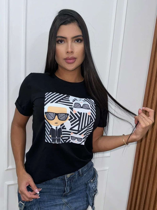 CAMISETA LARGA MUJER - KARL LAGERFELD