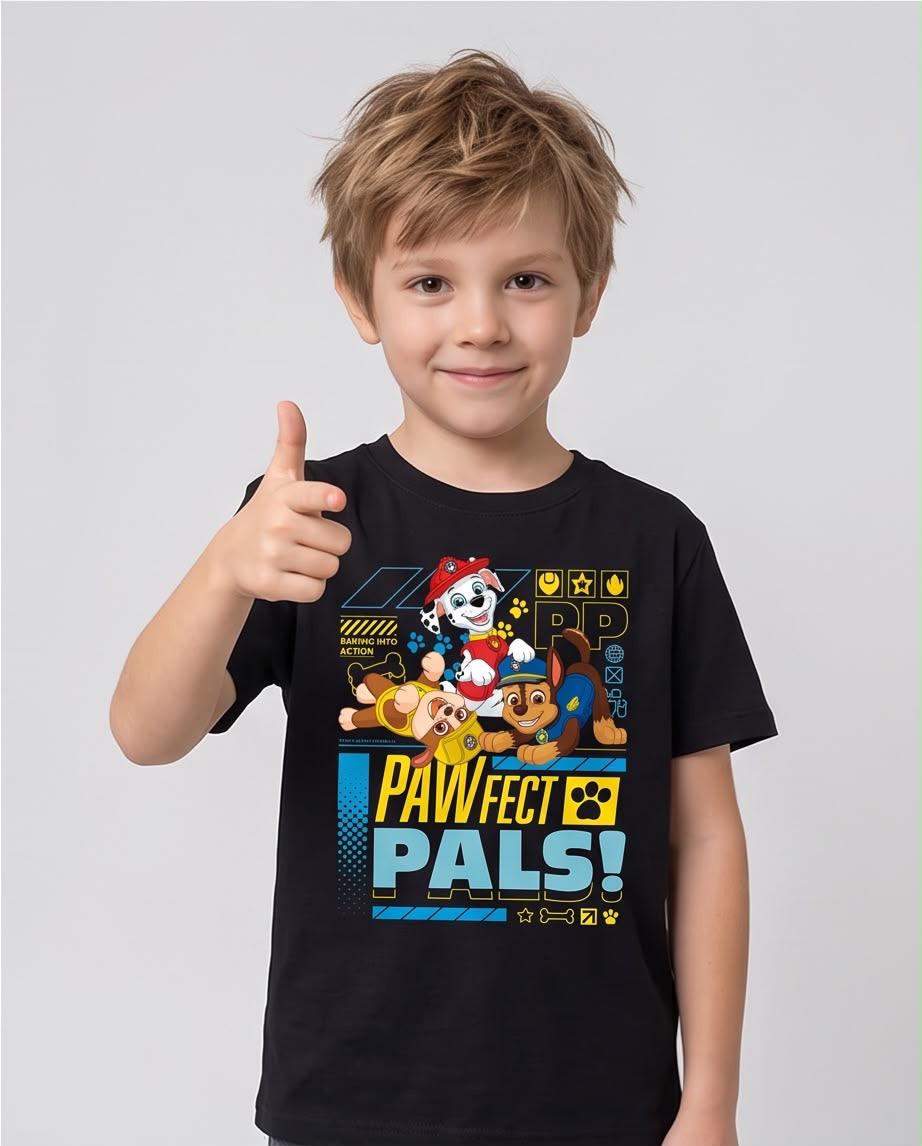 Camiseta Paw Patrol Pawfect Pals Negra - Niños Oversize