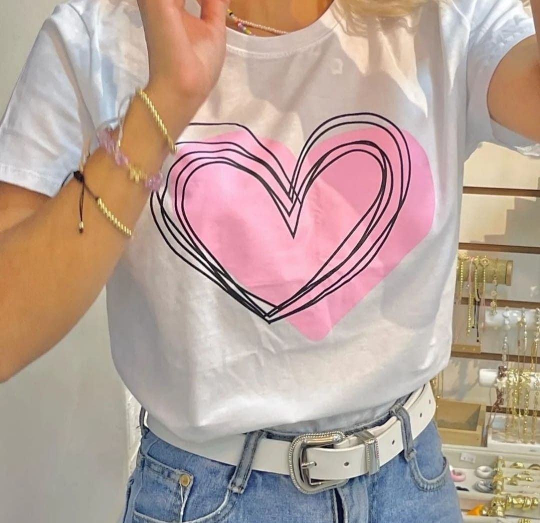 CAMISETA LARGA MUJER - CORAZÓN