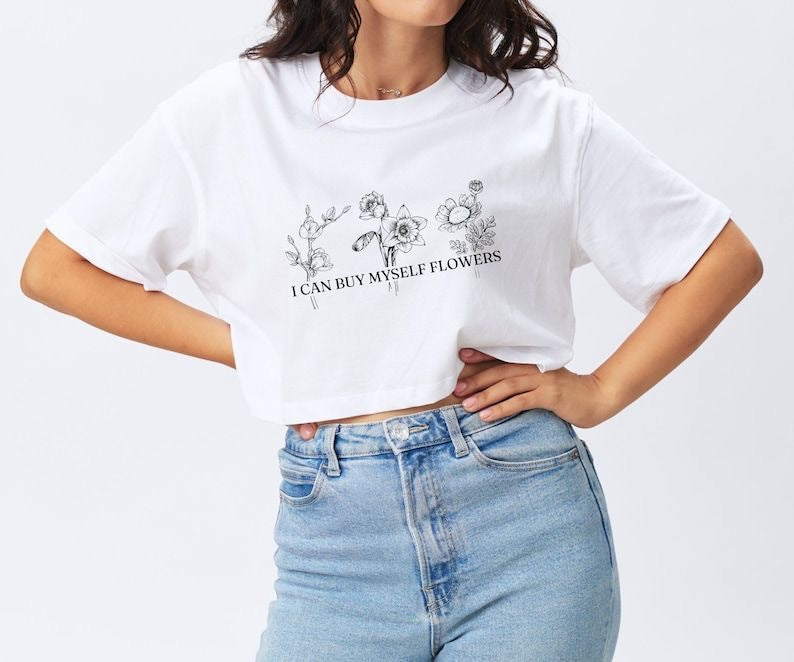 CAMISETA CORTA MUJER - FLOWERS