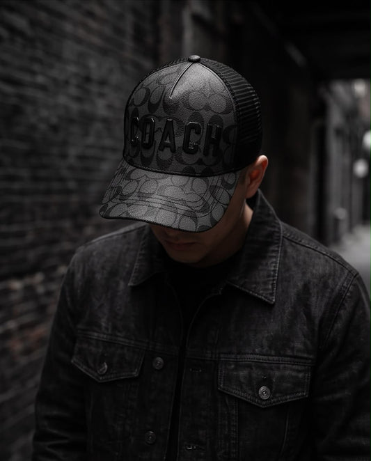 Gorra Coach Logo Signature - Dad Hat Bordado Cuero Sintético Ajustable