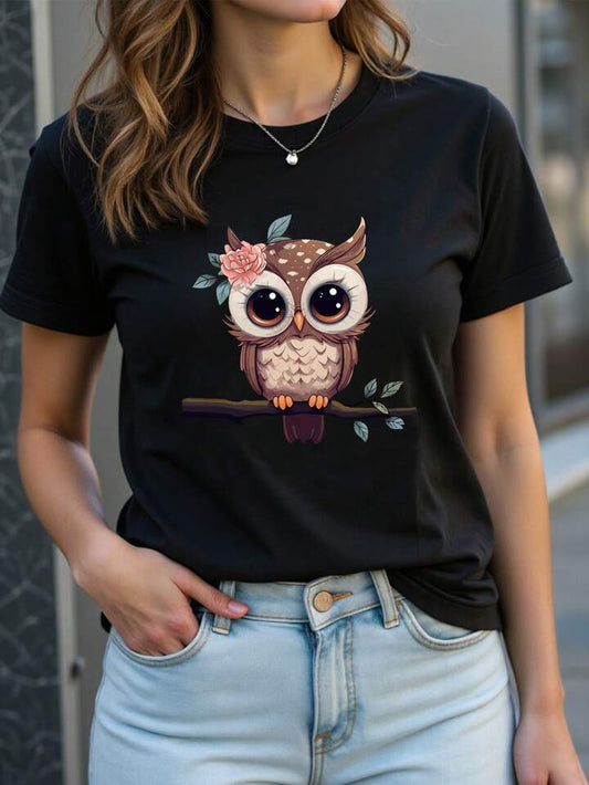 CAMISETA LARGA MUJER - LECHUZA