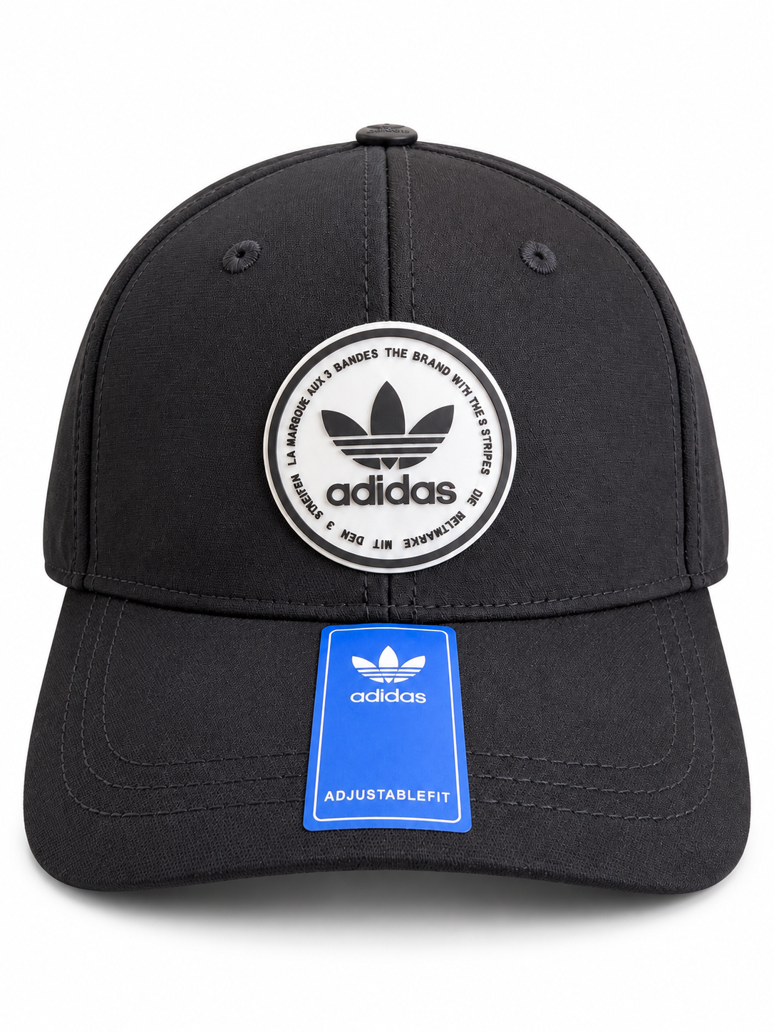 Gorra Adidas Trefoil Circular Negra Perforada
