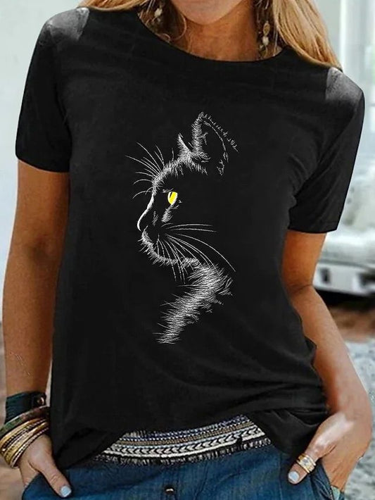 CAMISETA LARGA MUJER - GATO