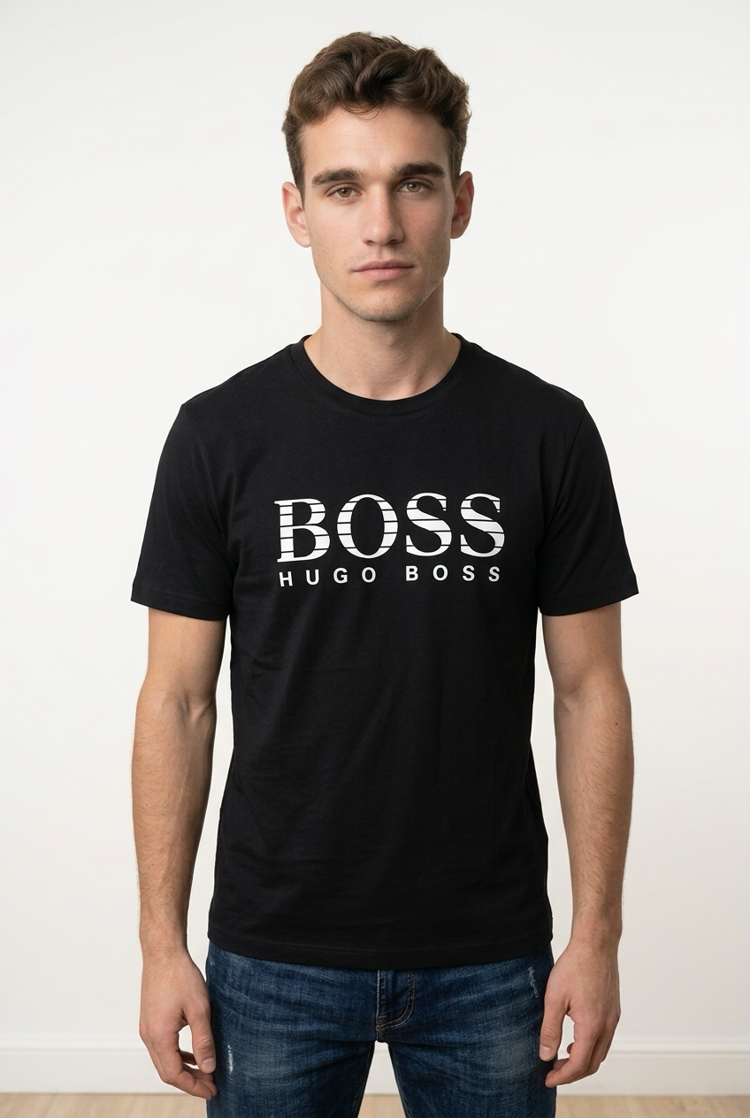 Camiseta Hugo Boss Logo Negro – Regular Fit Hombre