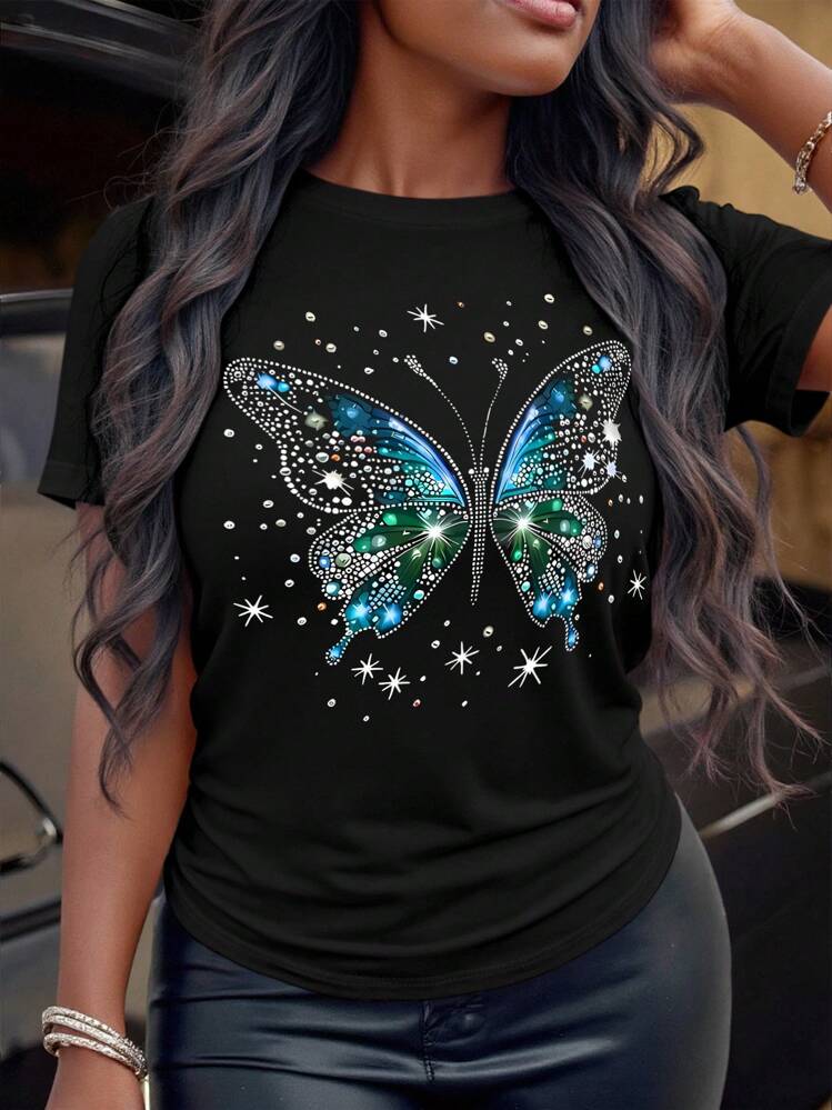 CAMISETA LARGA MUJER - MARIPOSA