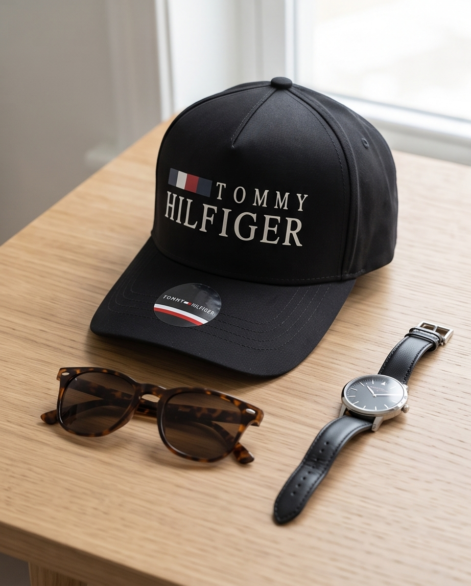 Gorra Tommy Hilfiger Logo Bicolor - Structured Poliéster Estampado Alto Relieve Ajustable