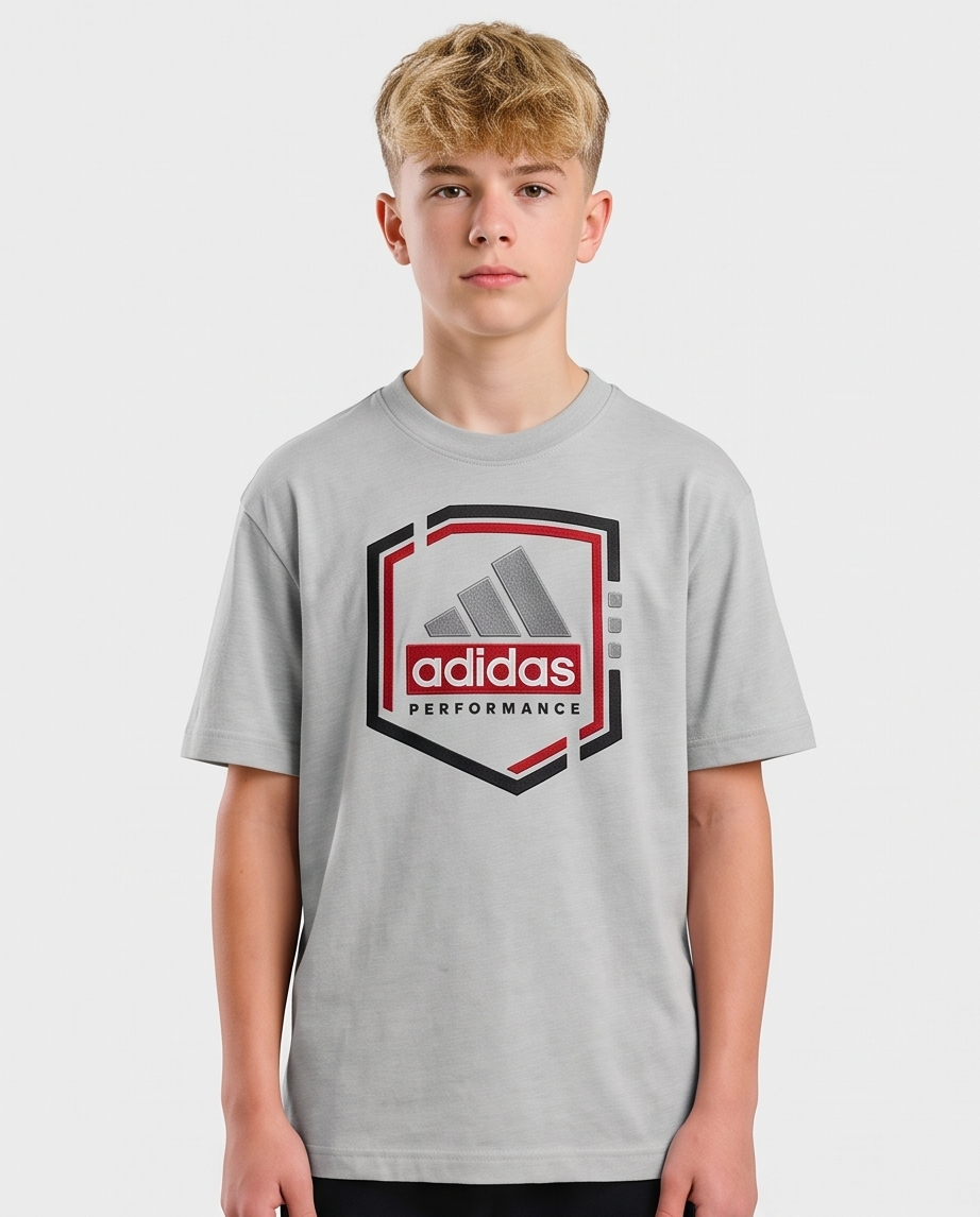 Camiseta Adidas Performance Shield Oversize Niños Verde Seco - Vista frontal