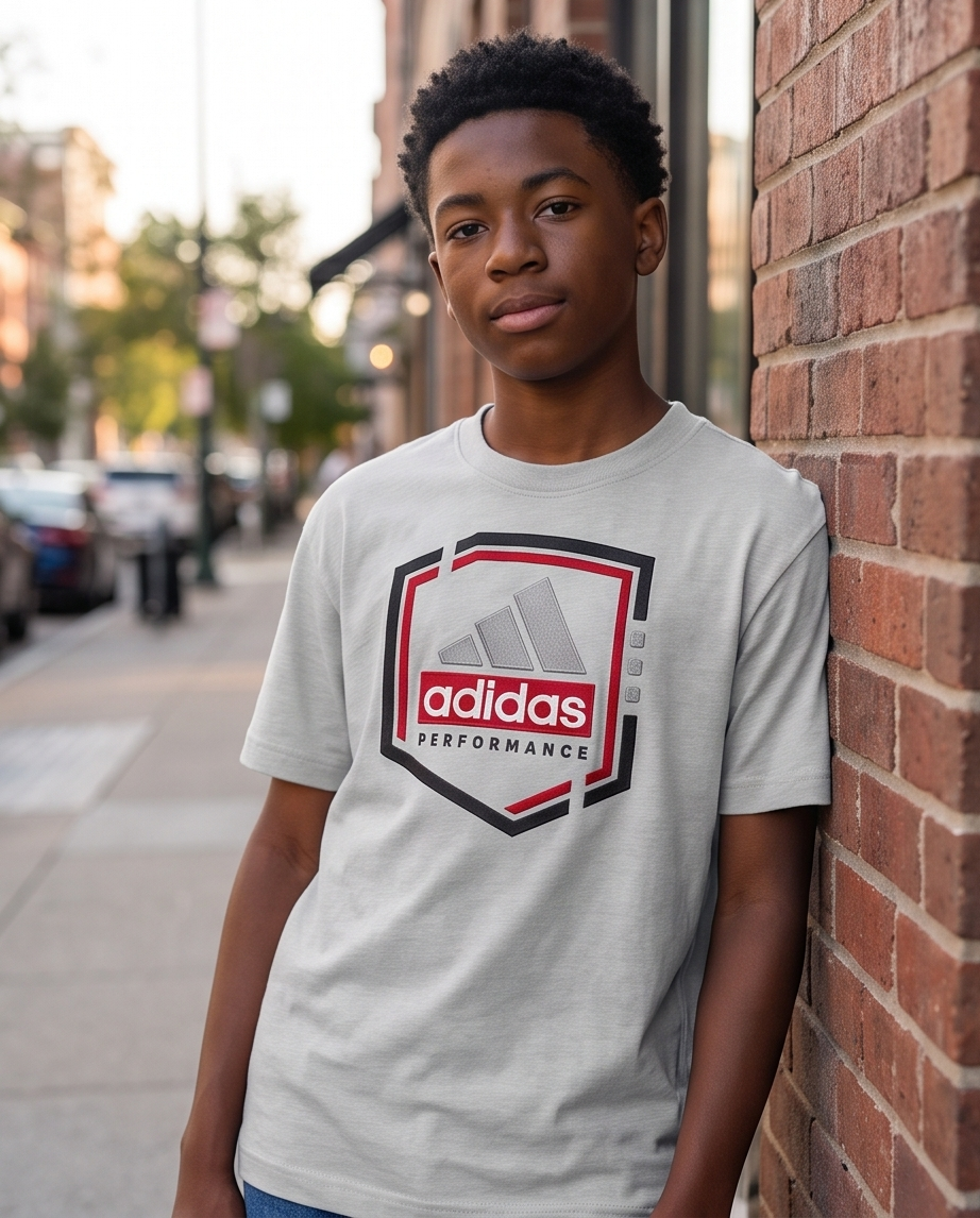 Camiseta Adidas Performance Shield Oversize Niños Verde Seco - Lifestyle urbano