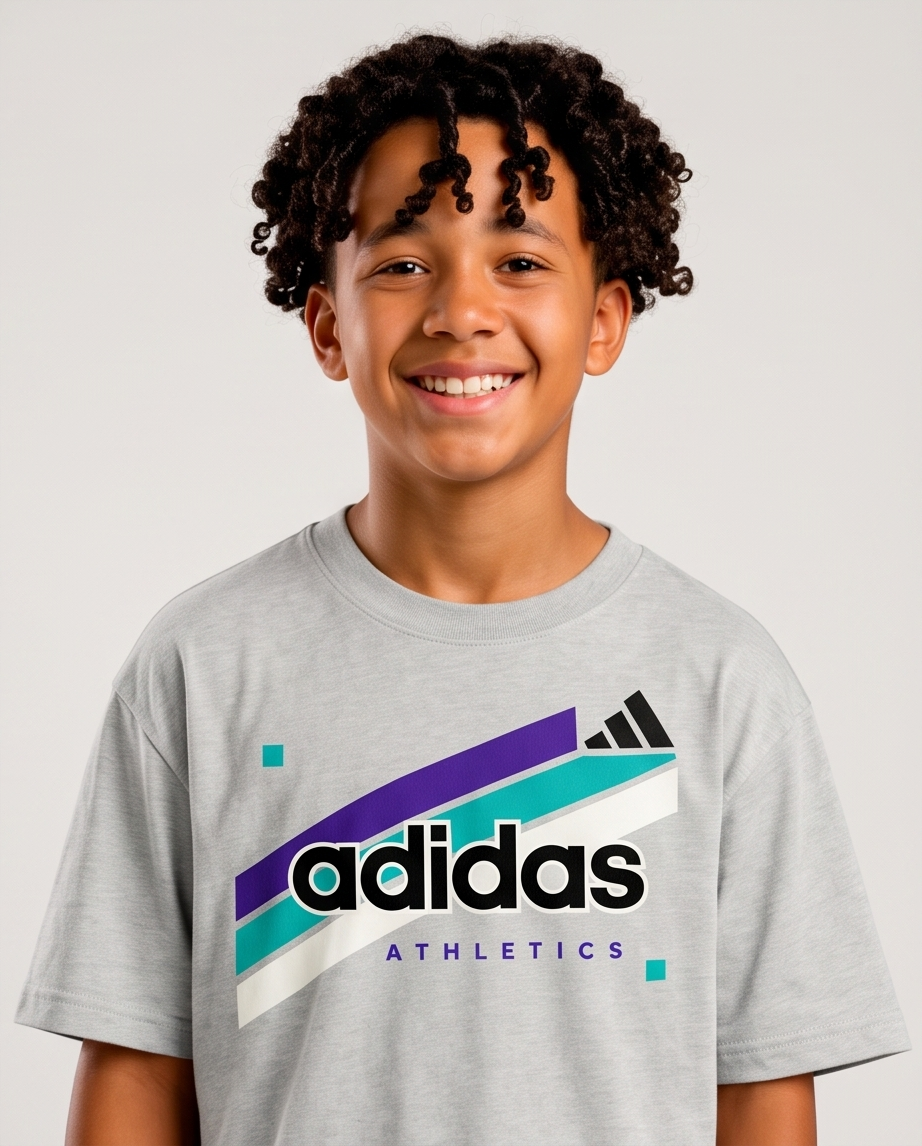 Camiseta Adidas Athletics Retro Oversize Niños Verde Seco - Vista frontal