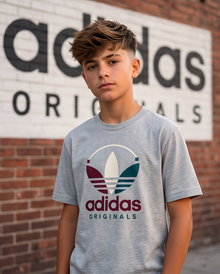 Camiseta Adidas Originals Trefoil Oversize Niños Verde Seco - Lifestyle
